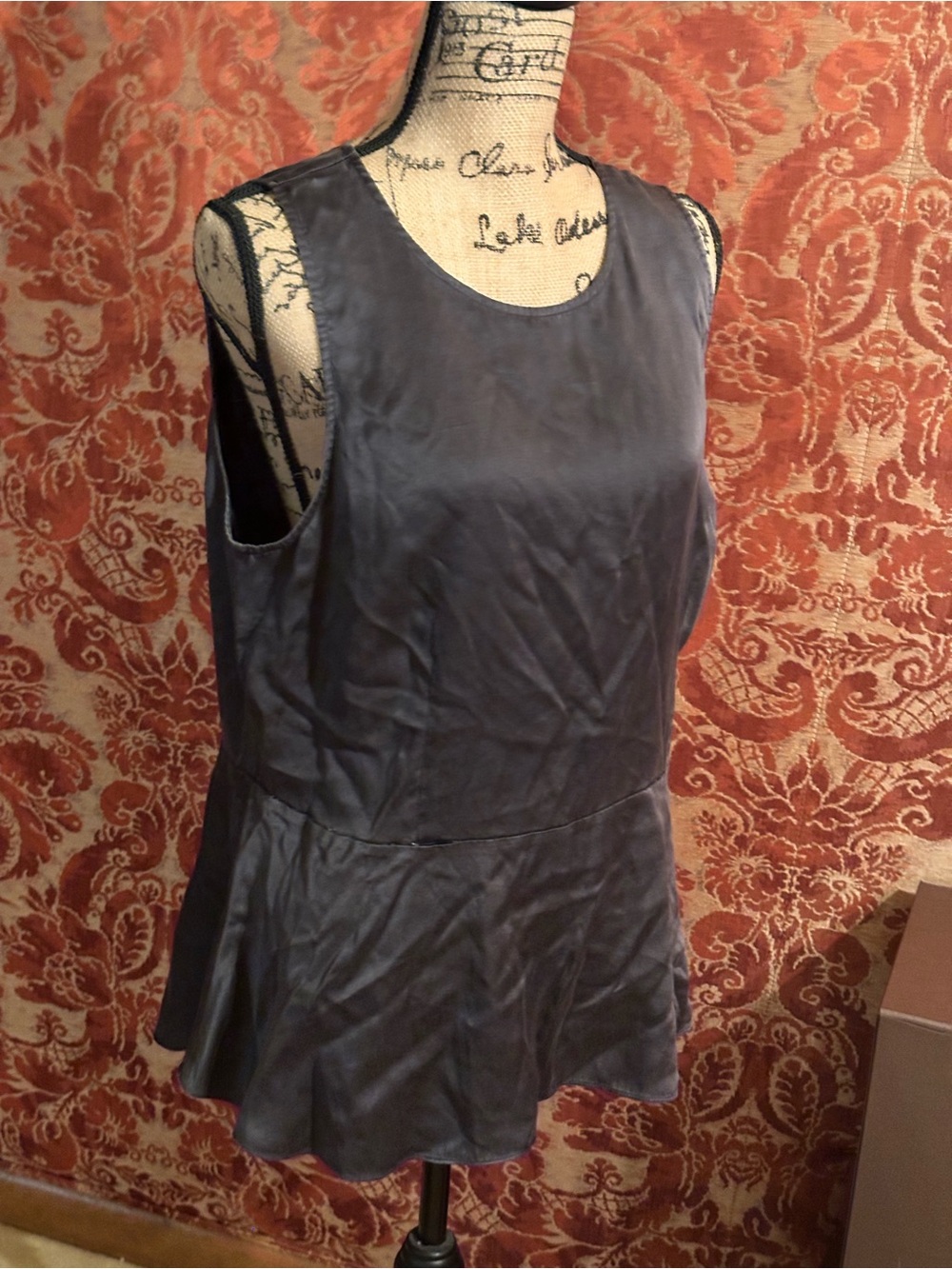 Eileen Fisher Slate Charmeuse Sleeveless Top
